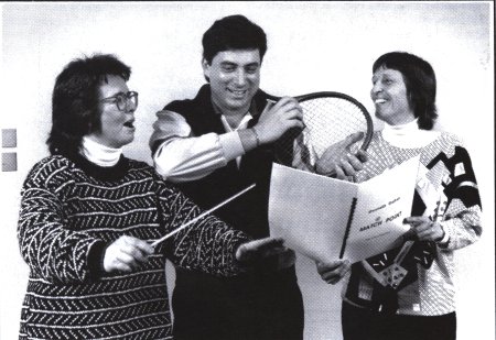 A photo of Billie Jean King, Dino Anagnost, and Gwyneth Walker